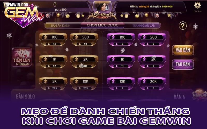 Mẹo để dành chiến thắng khi chơi game bài Gemwin